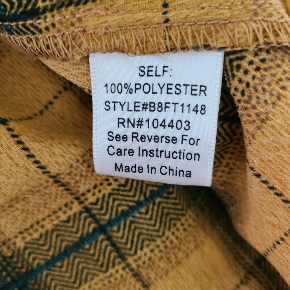 Altar'd State Plaid Academia Top Tunic Small Ruffle‎ Bell Sleeves School Office - Picture 9 of 10